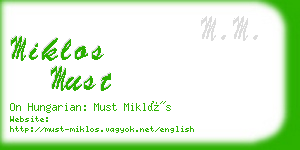 miklos must business card